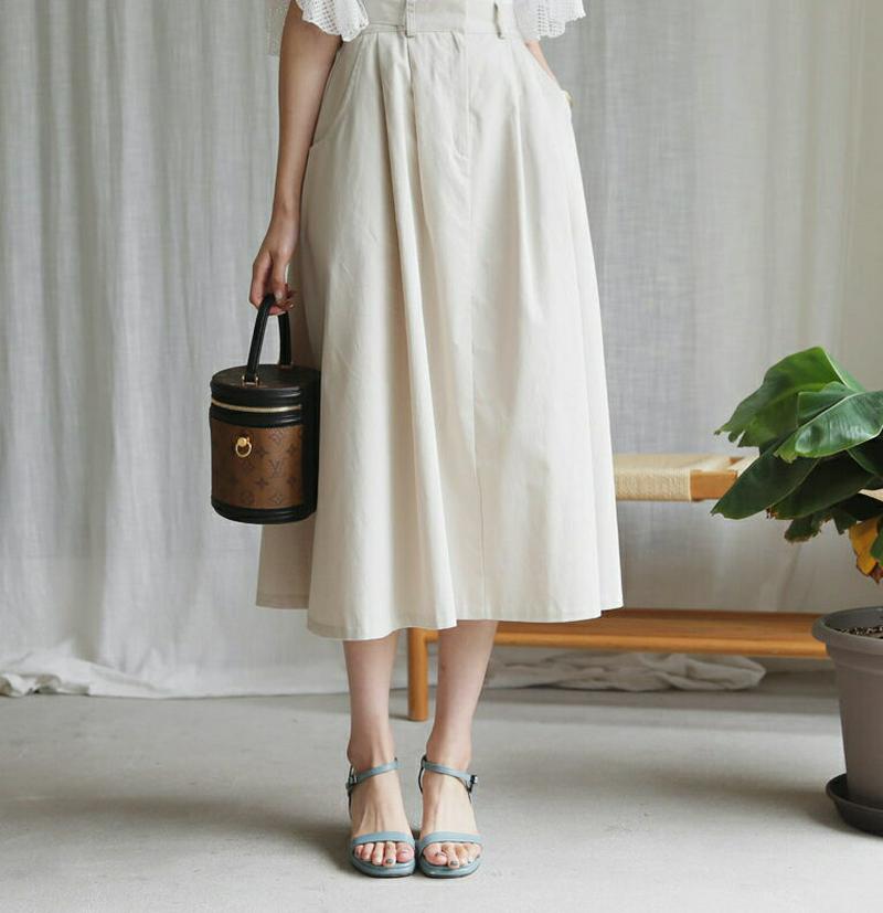 【新作10%OFF】サイドバックルスカート・全2色・t60567 レディース【sk】【韓国 ファッション ボトムス スカート ロ
