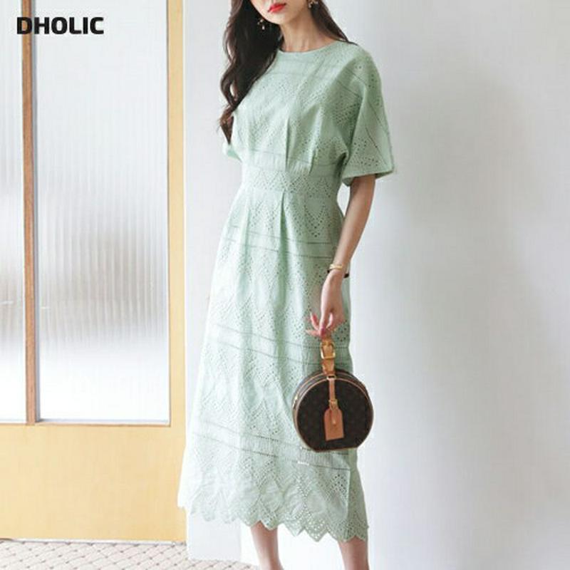 【新作10%OFF】アイレットレースワンピース・全2色・b60559 レディース【ops】【韓国 ファッション ワンピース ロン