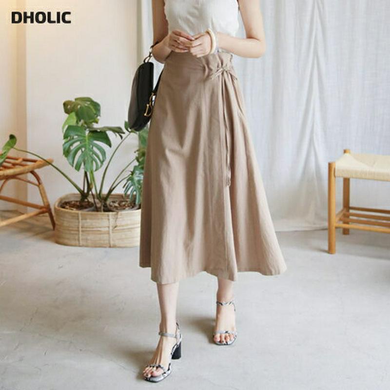 【新作10%OFF】サイドリボンスカート・全3色・b60566 レディース【sk】【韓国 ファッション ボトムス スカート ロン