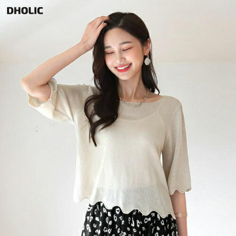 【新作10%OFF】スカラップボートネックニット・全4色・b60581 レディース【tops】【韓国 ファッション トップス ニ