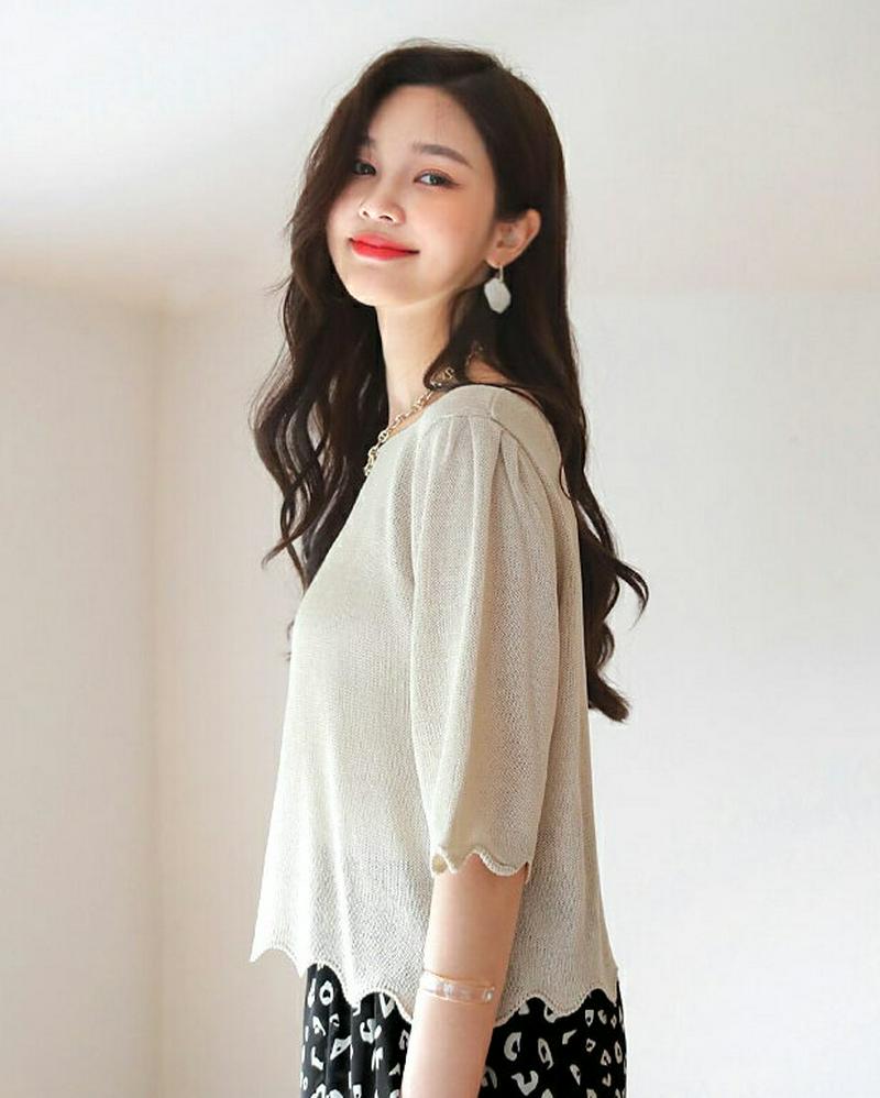 【新作10%OFF】スカラップボートネックニット・全4色・b60581 レディース【tops】【韓国 ファッション トップス ニ