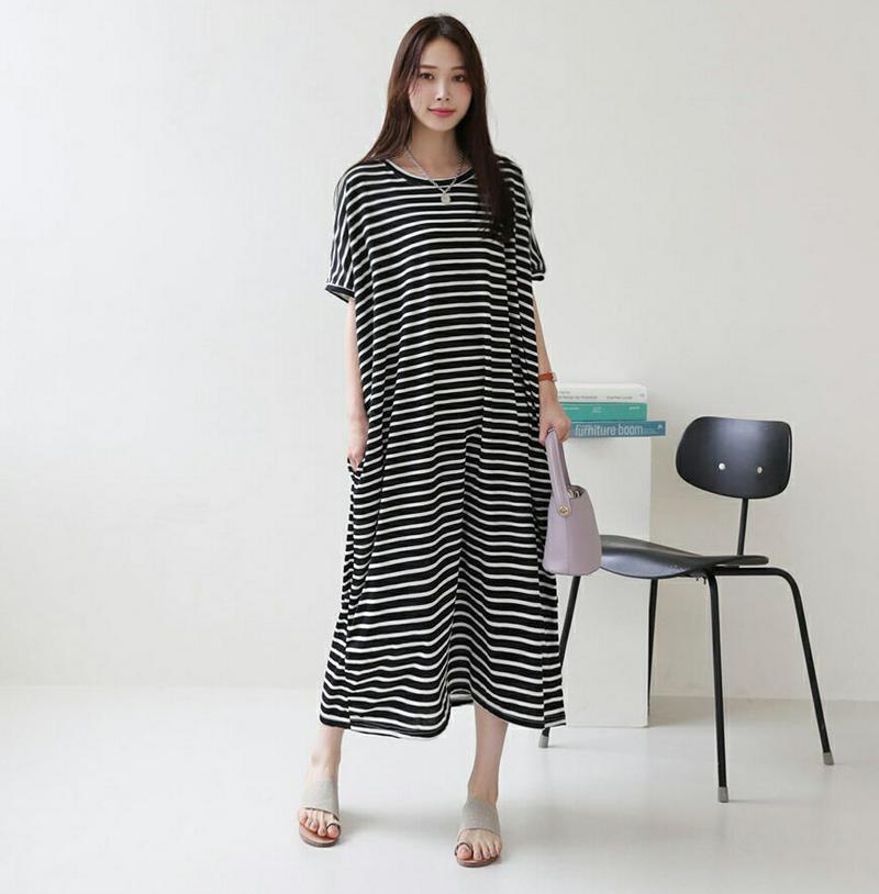 【新作10%OFF】配色ボーダーワンピース・全3色・t63268 レディース【ops】【韓国 ファッション ワンピース ロング 