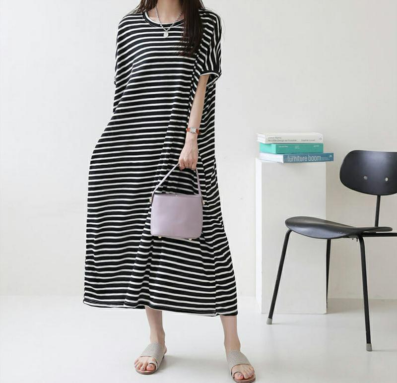 【新作10%OFF】配色ボーダーワンピース・全3色・t63268 レディース【ops】【韓国 ファッション ワンピース ロング 