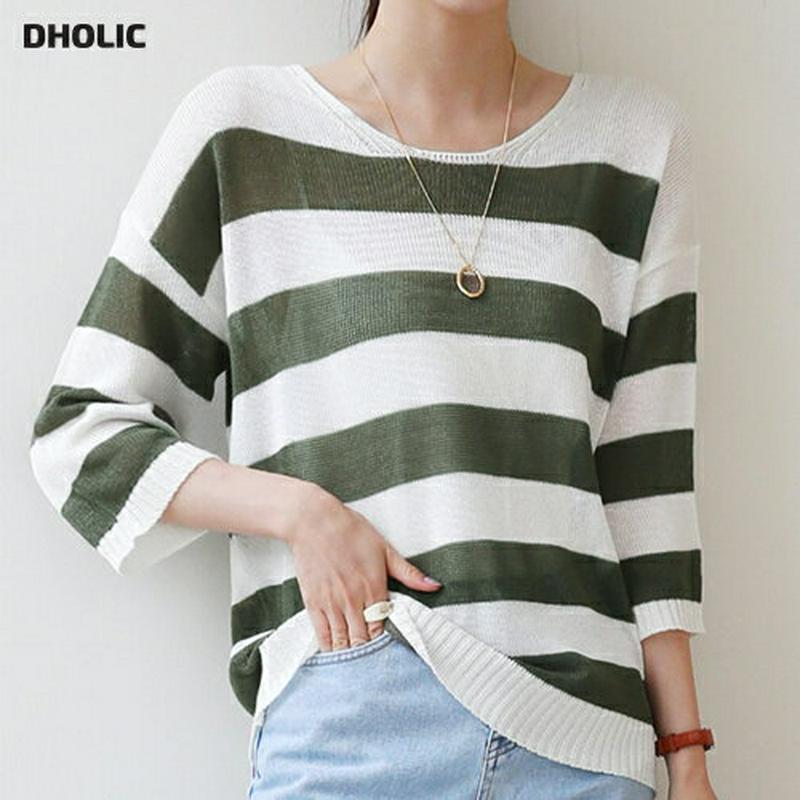 【新作10%OFF】配色ワイドボーダーニット・全4色・t63255 レディース【tops】【韓国 ファッション トップス ニット