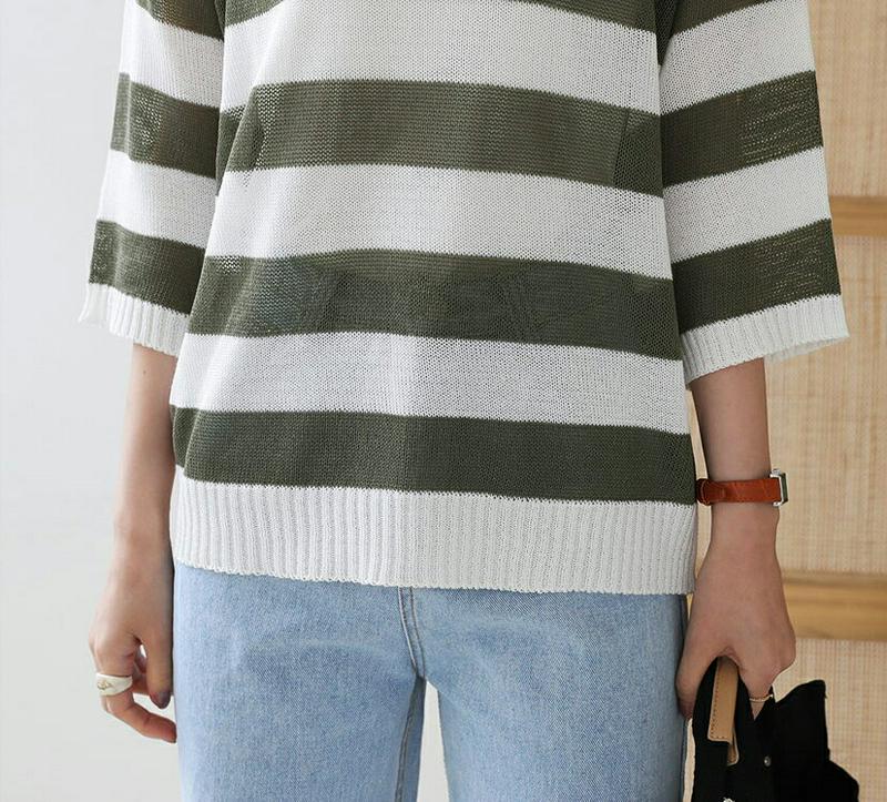 【新作10%OFF】配色ワイドボーダーニット・全4色・t63255 レディース【tops】【韓国 ファッション トップス ニット