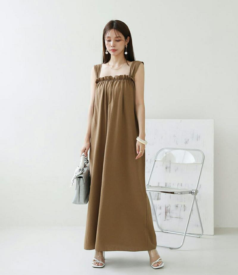 【新作10%OFF】フリルスリーブレスワンピース・全5色・t63264 レディース【ops】【韓国 ファッション ワンピース ロ