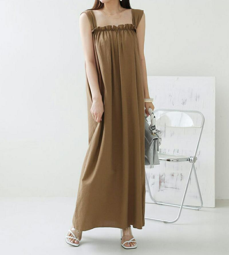 【新作10%OFF】フリルスリーブレスワンピース・全5色・t63264 レディース【ops】【韓国 ファッション ワンピース ロ