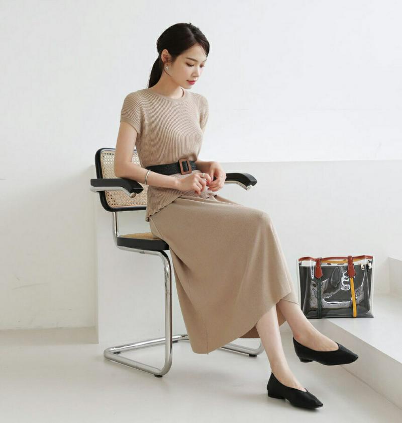 【新作10%OFF】リブフリルニット&スカートSET・全4色・b63270 レディース【ops】【韓国 ファッション セットアッ