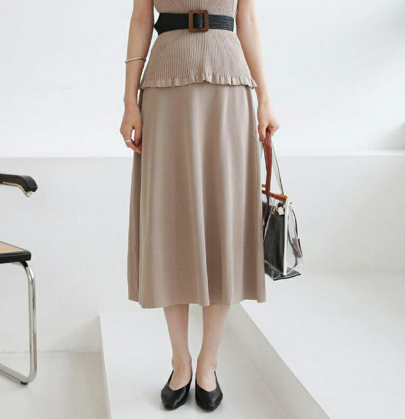 【新作10%OFF】リブフリルニット&スカートSET・全4色・b63270 レディース【ops】【韓国 ファッション セットアッ