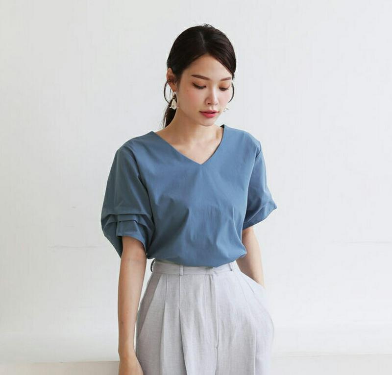 【新作10%OFF】バックリボンブラウス・全3色・b63262 レディース【bl】【韓国 ファッション トップス ブラウス 半袖