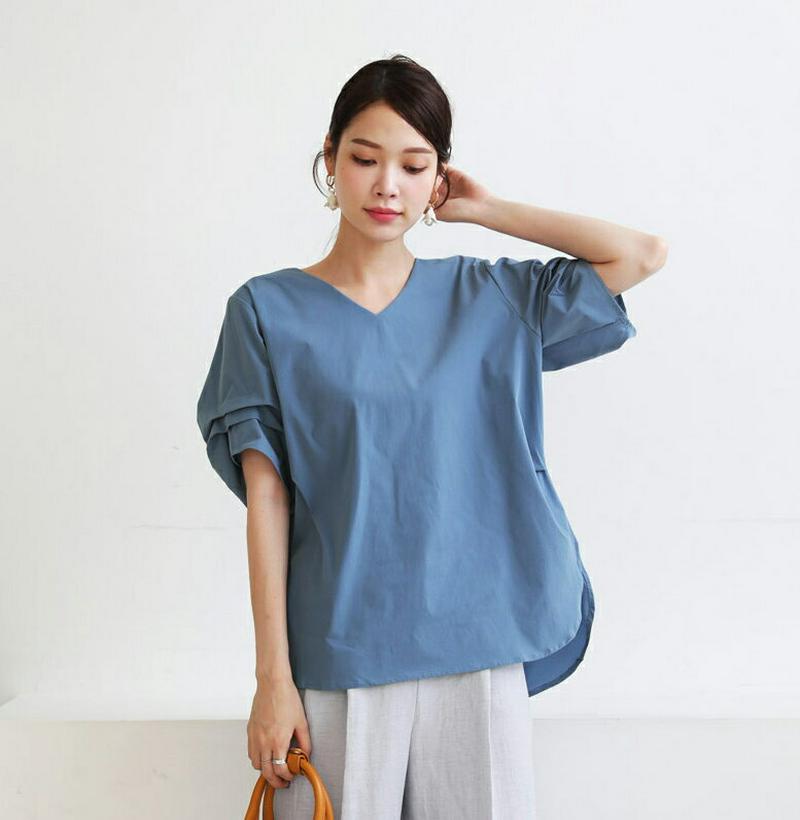 【新作10%OFF】バックリボンブラウス・全3色・b63262 レディース【bl】【韓国 ファッション トップス ブラウス 半袖