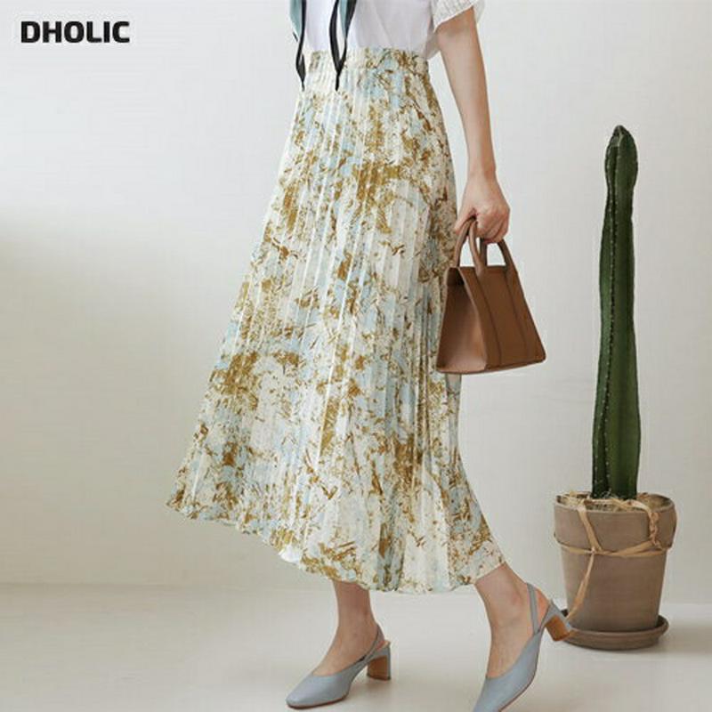 【新作10%OFF】パターンプリーツスカート・全2色・t63274 レディース【sk】【韓国 ファッション スカート ロング ロ