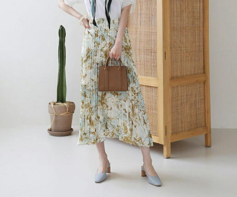 【新作10%OFF】パターンプリーツスカート・全2色・t63274 レディース【sk】【韓国 ファッション スカート ロング ロ