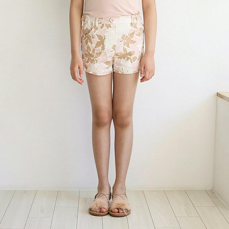 【新作10%OFF】フラワープリントショートパンツ・p004518 キッズ【3~8才】【pt】【ボトムス パンツ ショートパンツ