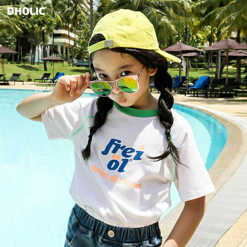 【新作10%OFF】ロゴ配色ネックラグランTシャツ・p004511 キッズ【3~8才】【tops】【トップス Tシャツ ロゴT 