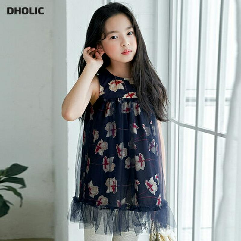 【新作10%OFF】パターンチュール切替ワンピース・p004532 キッズ【3~8才】【ops】【ワンピース スリーブレス ショ