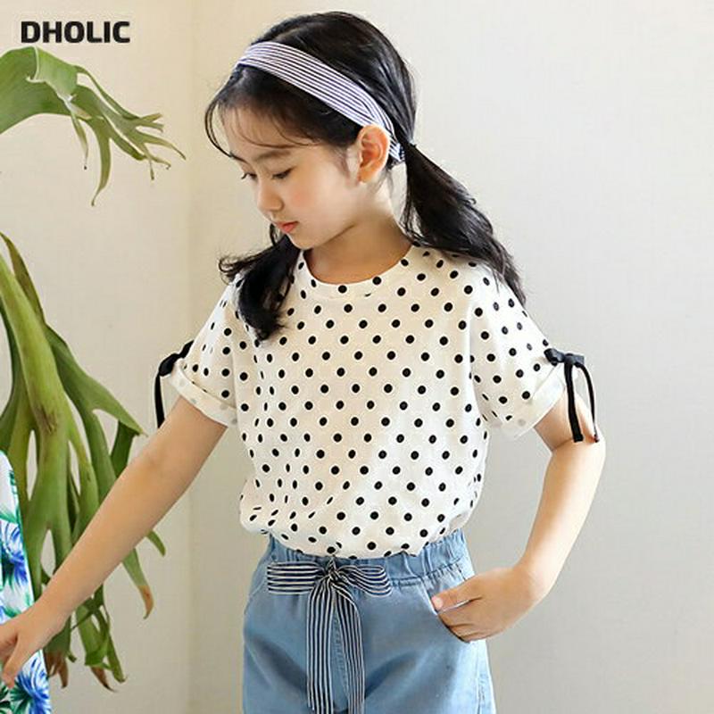 【新作10%OFF】リボンポイントドットTシャツ・p004530 キッズ【3~8才】【tops】【トップス Tシャツ ドット柄 