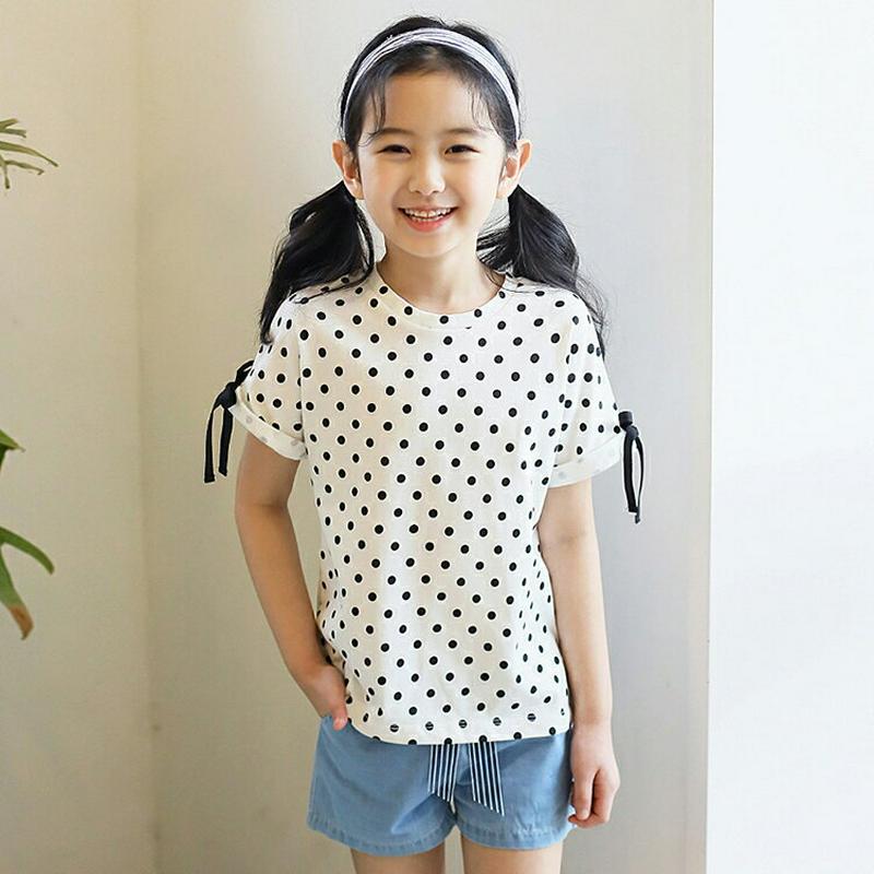 【新作10%OFF】リボンポイントドットTシャツ・p004530 キッズ【3~8才】【tops】【トップス Tシャツ ドット柄 