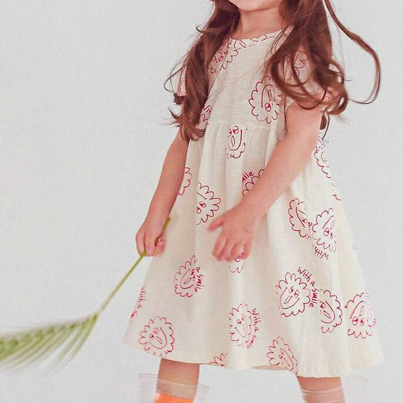 【新作10%OFF】パターンギャザーワンピース・p004481 キッズ【3~8才】【ops】【ワンピース ミディ丈 ミディワンピ