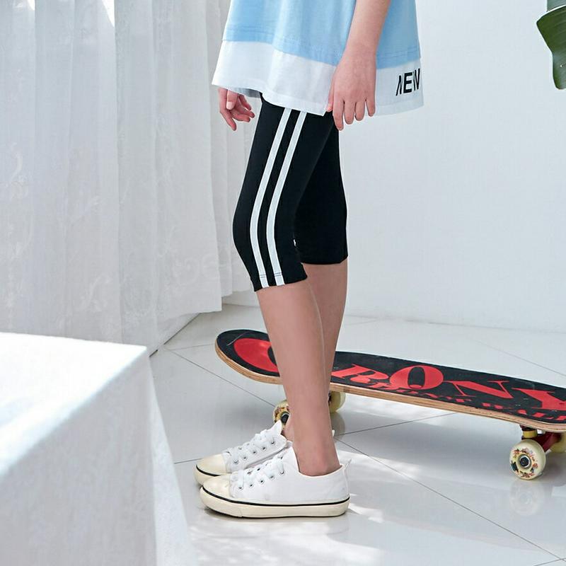 【新作10%OFF】7分丈配色レギンス・p004506 キッズ【3~8才】【pt】【レギンス ボトムス パンツ 配色 七分丈 7