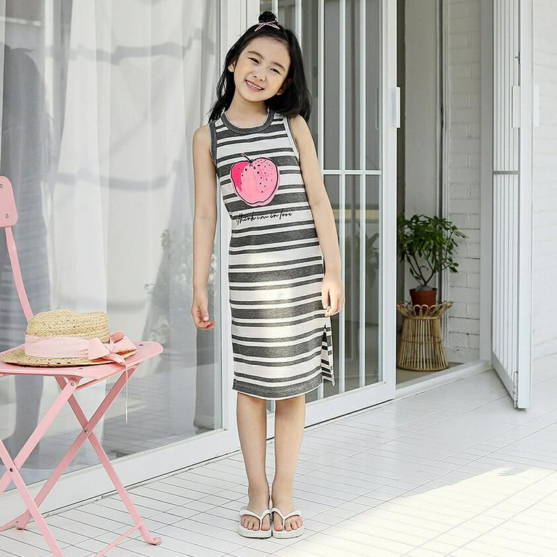 【新作10%OFF】プリントボーダータンクトップワンピース・p004509 キッズ【3~8才】【ops】【ワンピース ミディ　ミ