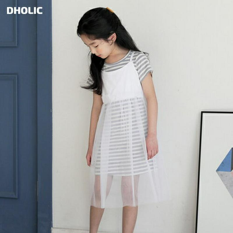 【新作10%OFF】ボーダーレイヤードワンピースSET・p004513 キッズ【3~8才】【ops】【ワンピース セット ミディ