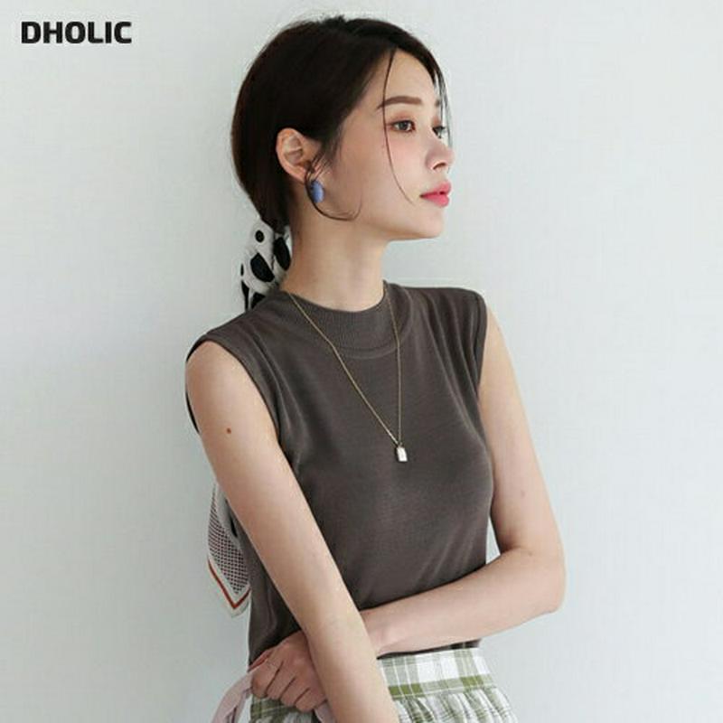 【只今10%OFF】ハーフネックニットスリーブレス・全4色・t62733 レディース【tops】【韓国 ファッション トップス 