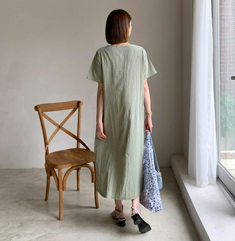 【只今10%OFF】ポケットロングワンピース・全4色・b55946 レディース【ops】【韓国 ファッション ワンピース ロング