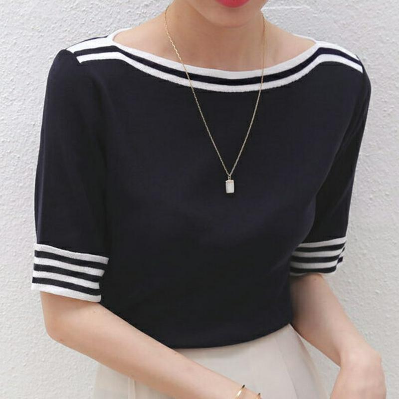 【只今10%OFF】配色ボートネックニット・全4色・b62747 レディース【tops】【韓国 ファッション トップス ニット 