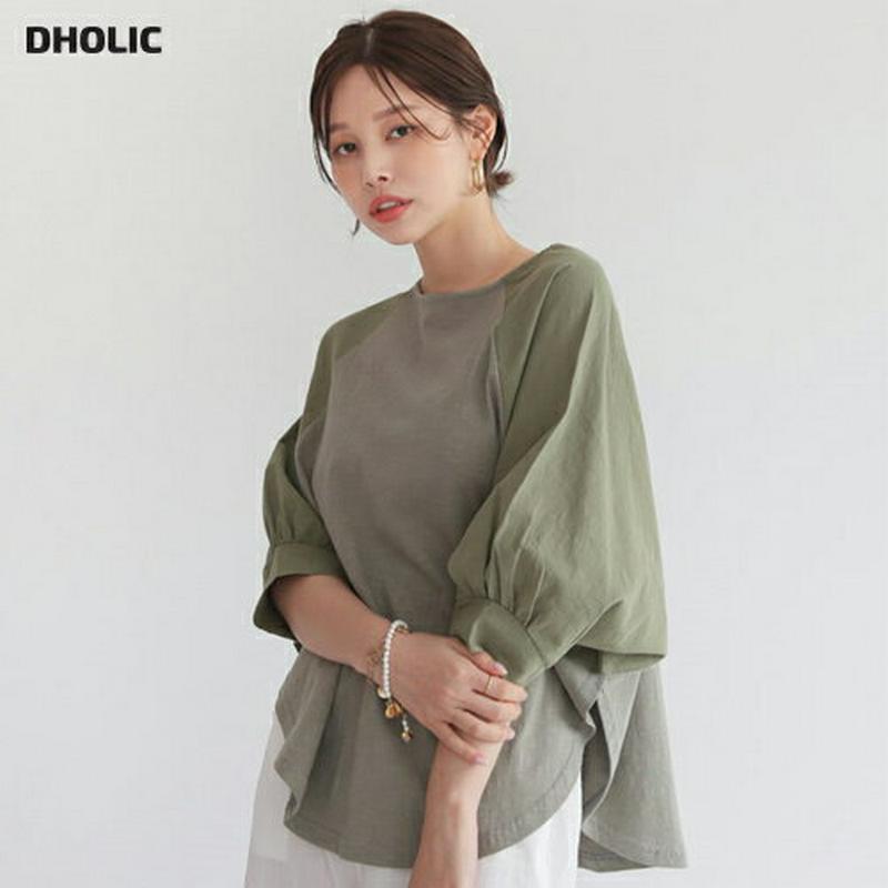 【只今10%OFF】ドルマンコントラストTシャツ・全4色・b62736 レディース【tops】【韓国 ファッション トップス T