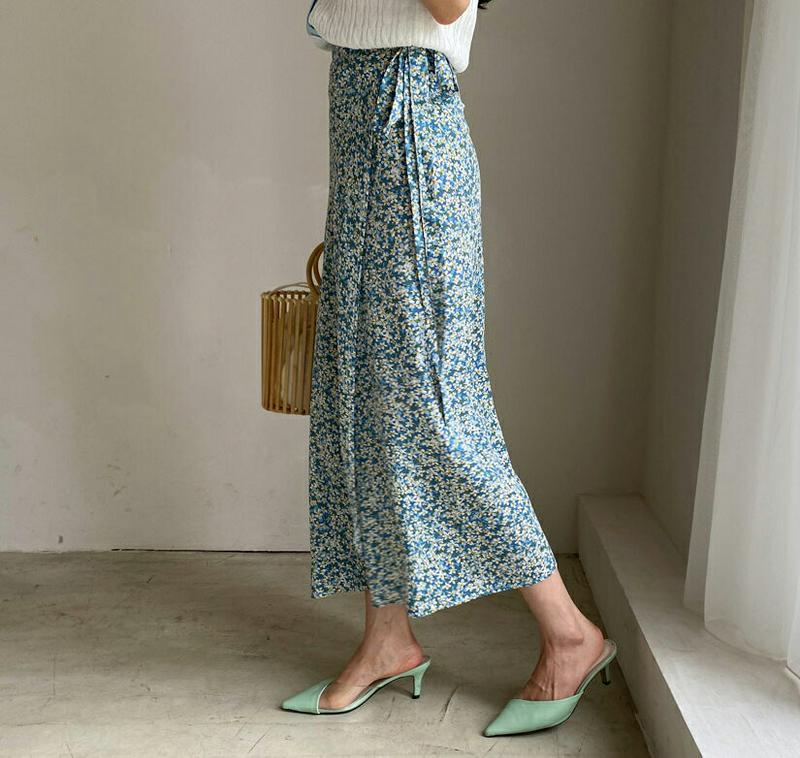 【只今10%OFF】フローラルラップスカート・全2色・b56015 レディース【sk】【韓国 ファッション スカート ロング ロ