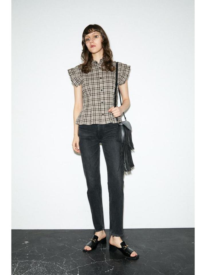 FRILL SLEEVE CHECK ブラウス（MOUSSY）
