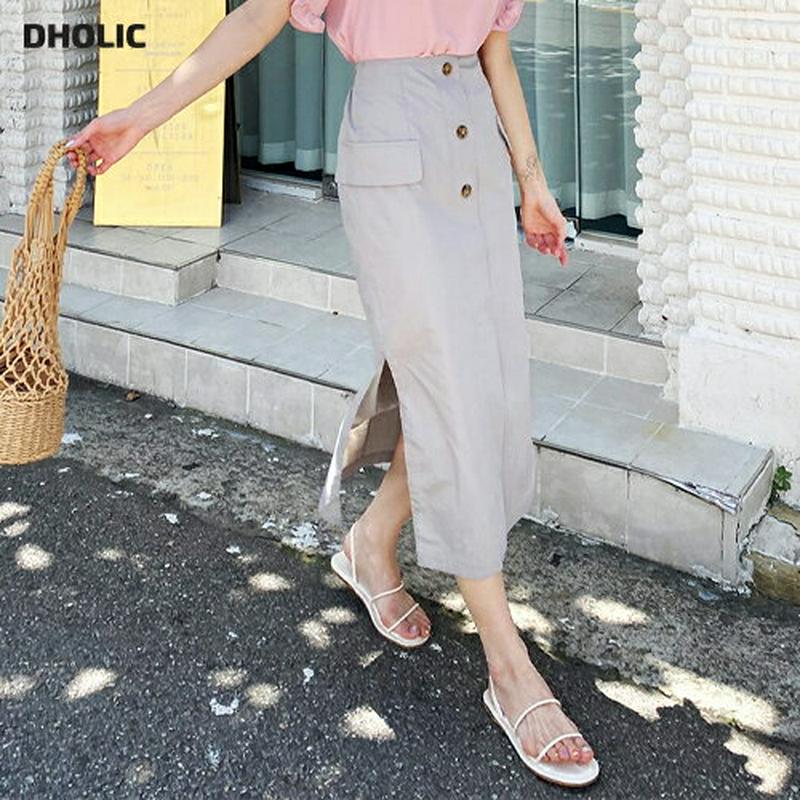 【新作10%OFF】フラップフェイクボタンスカート・全3色・b60481 レディース【sk】【韓国 ファッション ボトムス スカ