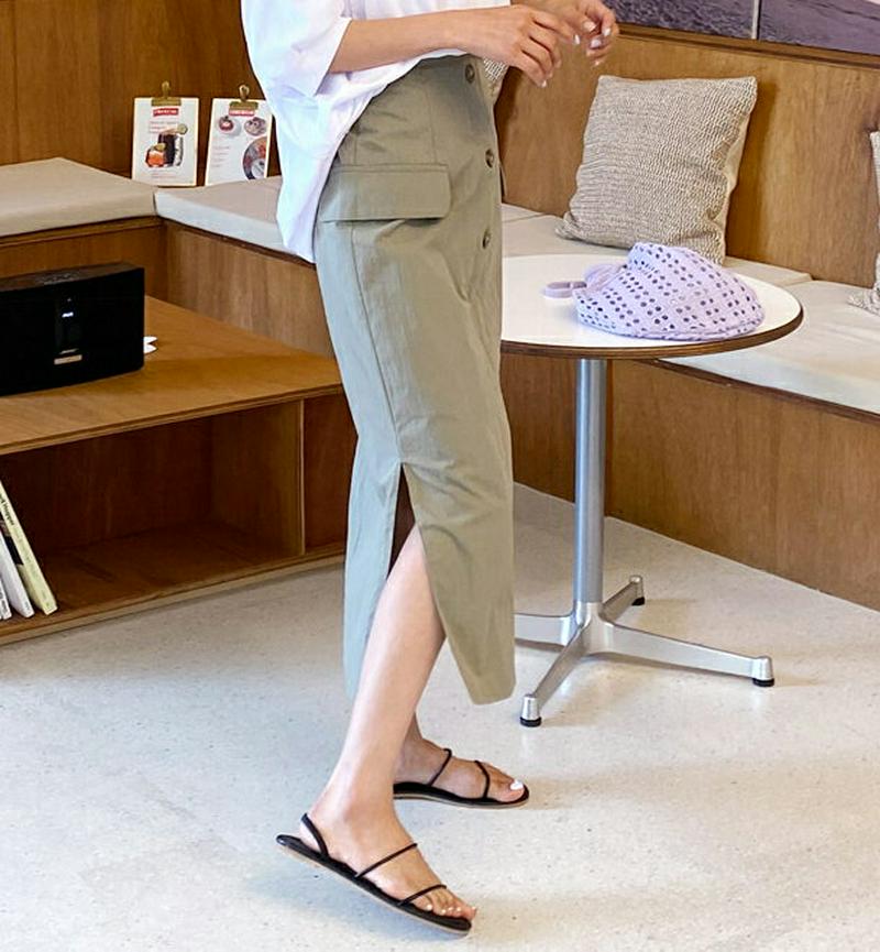 【新作10%OFF】フラップフェイクボタンスカート・全3色・b60481 レディース【sk】【韓国 ファッション ボトムス スカ