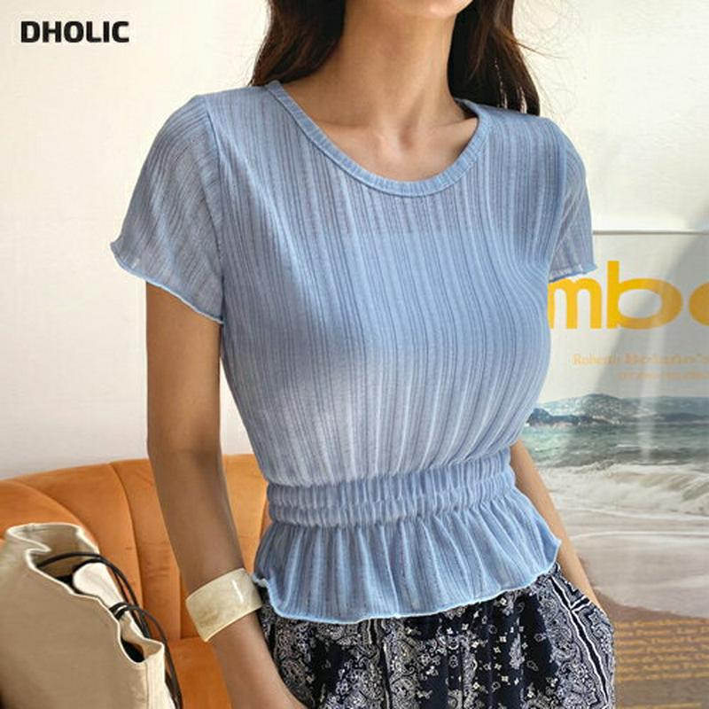 【新作10%OFF】ウエストゴムTシャツ・全4色・t60456 レディース【tops】【韓国 ファッション トップス Tシャツ 