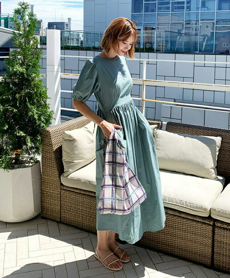 【新作10%OFF】バックリボンフレアワンピース・全2色・t60483 レディース【ops】【韓国 ファッション ワンピース ロ