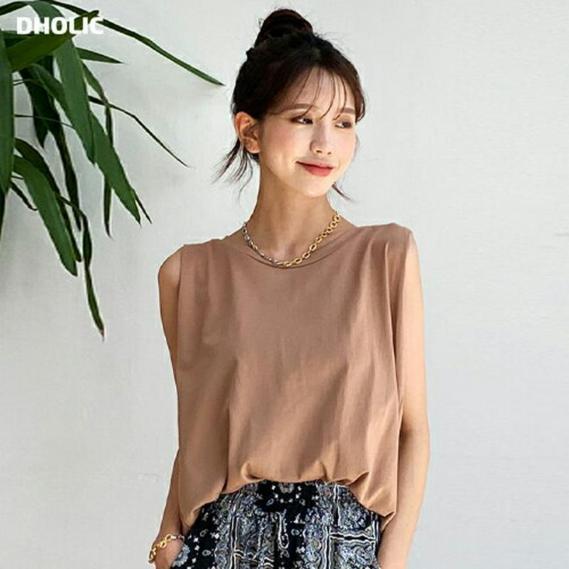 【新作10%OFF】ラウンドスリーブレス・全6色・b60453 レディース【tops】【韓国 ファッション トップス スリーブレ
