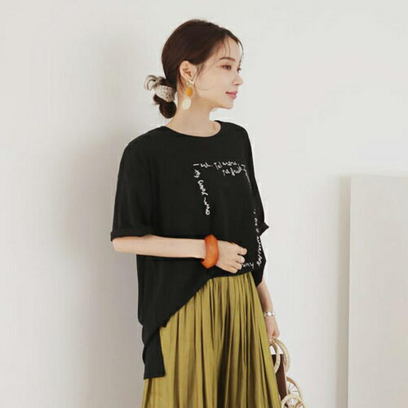 【新作10%OFF】ボクシーレタリングTシャツ・全4色・b63331 レディース【tops】【韓国 ファッション トップス Tシ