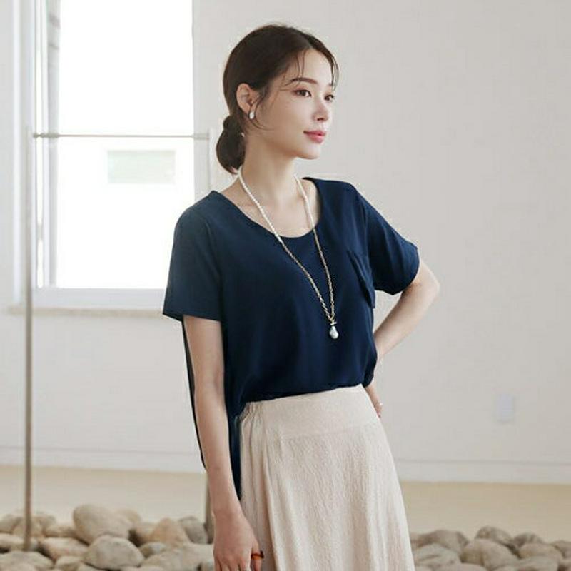 【新作10%OFF】ポケットレイヤードTシャツ・全4色・b63321 レディース【tops】【韓国 ファッション トップス Tシ