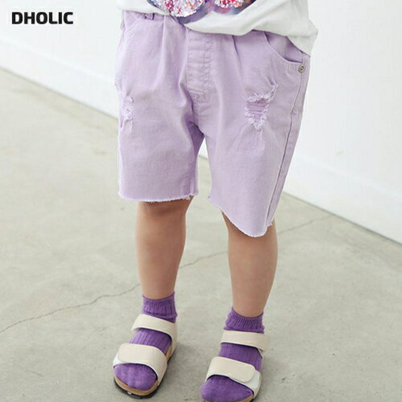 ダメージハーフパンツ・p004502 キッズ【3~8才】【pt】【ボトムス パンツ ズボン ダメージ ダメージパンツ ハーフパンツ 半ズボン カジュアル 女の子 男の子 夏 韓国 韓国子供服 子供 こども 子供服 こども服】【KIDS】