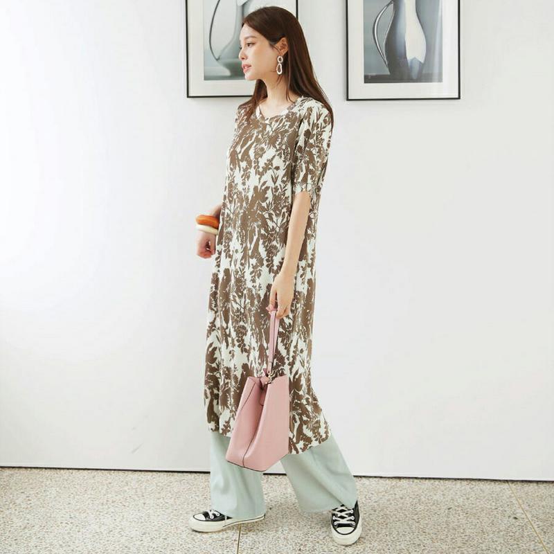 【新作10%OFF】プリーツフローラルワンピース・全2色・t63340 レディース【ops】【韓国 ファッション ワンピース ロ