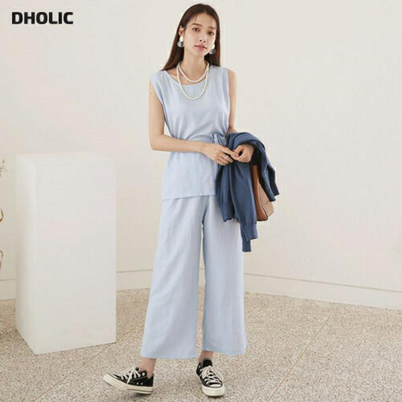 【新作10%OFF】ストラップ付スリーブレス&パンツSET・全3色・t63334 レディース【pt】【韓国 ファッション セット