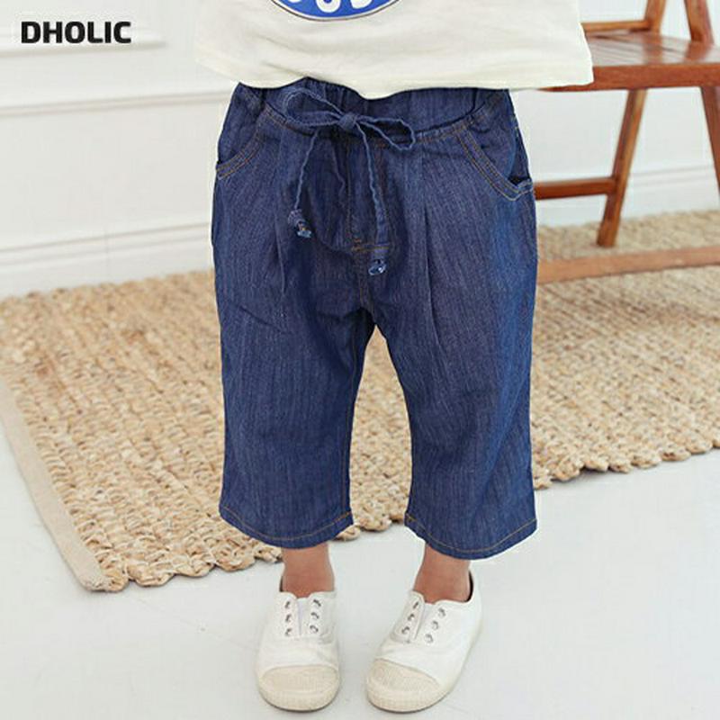ドロストクロップドデニムパンツ・p004503 キッズ【3~8才】【pt】【ボトムス パンツ ズボン デニム デニムパンツ クロップドパンツ ドロスト 男の子 女の子 カジュアル 単色 無地 春 夏 韓国 韓国子供服 子供 こども 子供服 こども服】【KIDS】