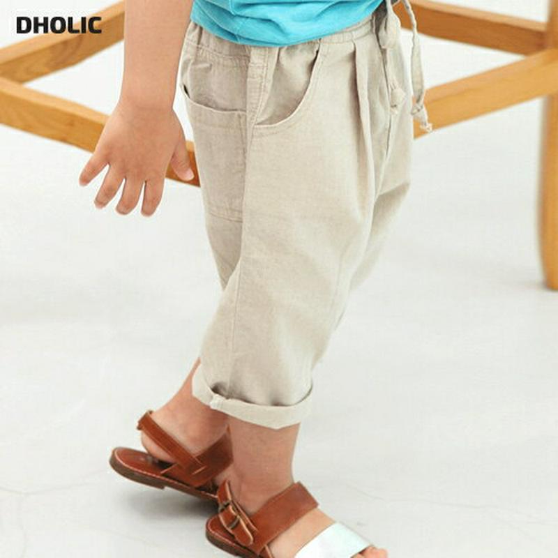 リネンブレンドクロップドパンツ・p004504 キッズ【3~8才】【pt】【ボトムス パンツ ズボン クロップドパンツ リネン カジュアル シンプル 女の子 男の子 単色 無地 春 夏 韓国 韓国子供服 子供 こども 子供服 こども服】【KIDS】