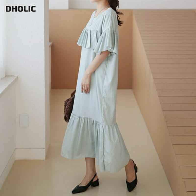 【新作10%OFF】ラッフルポイントワンピース・全3色・b63336 レディース【ops】【韓国 ファッション ワンピース ロン