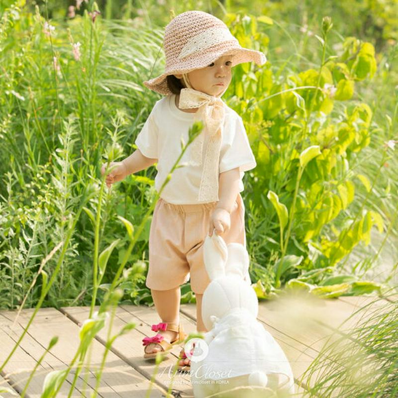ダブルポケットハーフパンツ・p004573 キッズ【0~2才】【pt】【ボトムス パンツ ハーフパンツ 半ズボン シンプル カジュアル 女の子 男の子 ベビー 綿 コットン 単色 無地 韓国 韓国子供服 子供 こども 子供服 こども服】【KIDS】
