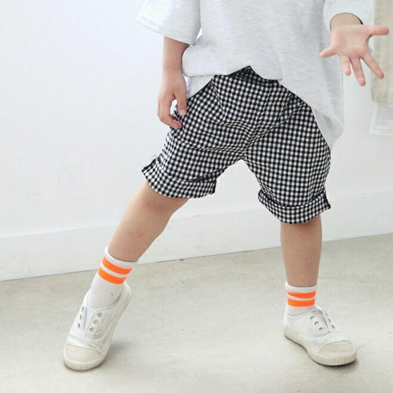 チェックハーフパンツ p003266・キッズ 【3~8才】【pt】【韓国 ファッション ボトムス パンツ ハーフ ショート 半ズボン 短パン ウエストゴム コットン100 無地 女の子 男の子 ギンガムチェック 子供 子供服 小学生 ジュニア 夏】【KIDS】