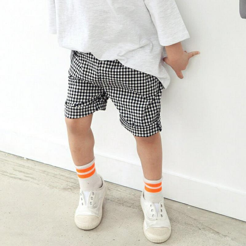チェックハーフパンツ p003266・キッズ 【3~8才】【pt】【韓国 ファッション ボトムス パンツ ハーフ ショート 半ズボン 短パン ウエストゴム コットン100 無地 女の子 男の子 ギンガムチェック 子供 子供服 小学生 ジュニア 夏】【KIDS】