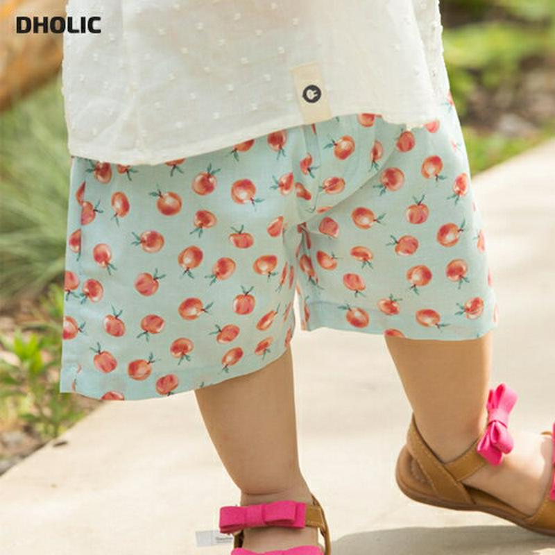 ピーチコットンショートパンツ・p004570 キッズ【0~2才】【pt】【ボトムス パンツ ズボン ショーツ ショートパンツ 短パン 綿 コットン ピーチ 桃 女の子 男の子 ベビー 韓国 韓国子供服 子供 こども 子供服 こども服】【KIDS】