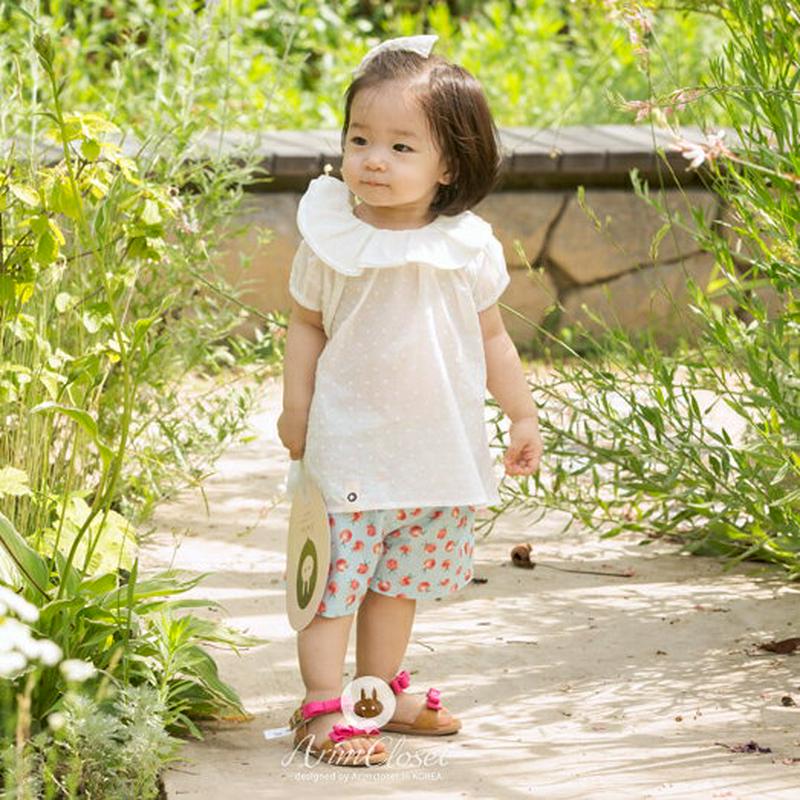 ピーチコットンショートパンツ・p004570 キッズ【0~2才】【pt】【ボトムス パンツ ズボン ショーツ ショートパンツ 短パン 綿 コットン ピーチ 桃 女の子 男の子 ベビー 韓国 韓国子供服 子供 こども 子供服 こども服】【KIDS】